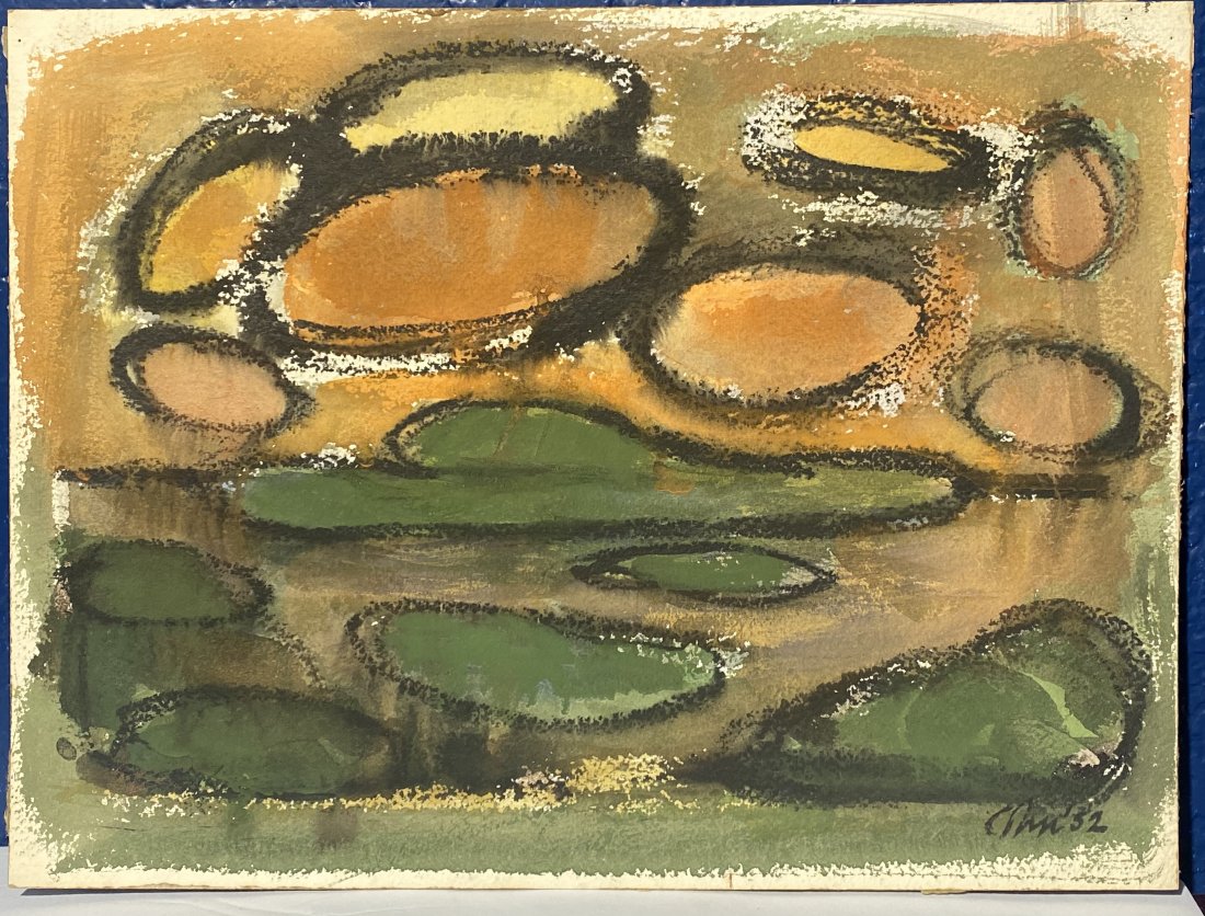 Harold Cohn (1908 - 1982) abstract watercolor signed (1 of 2)