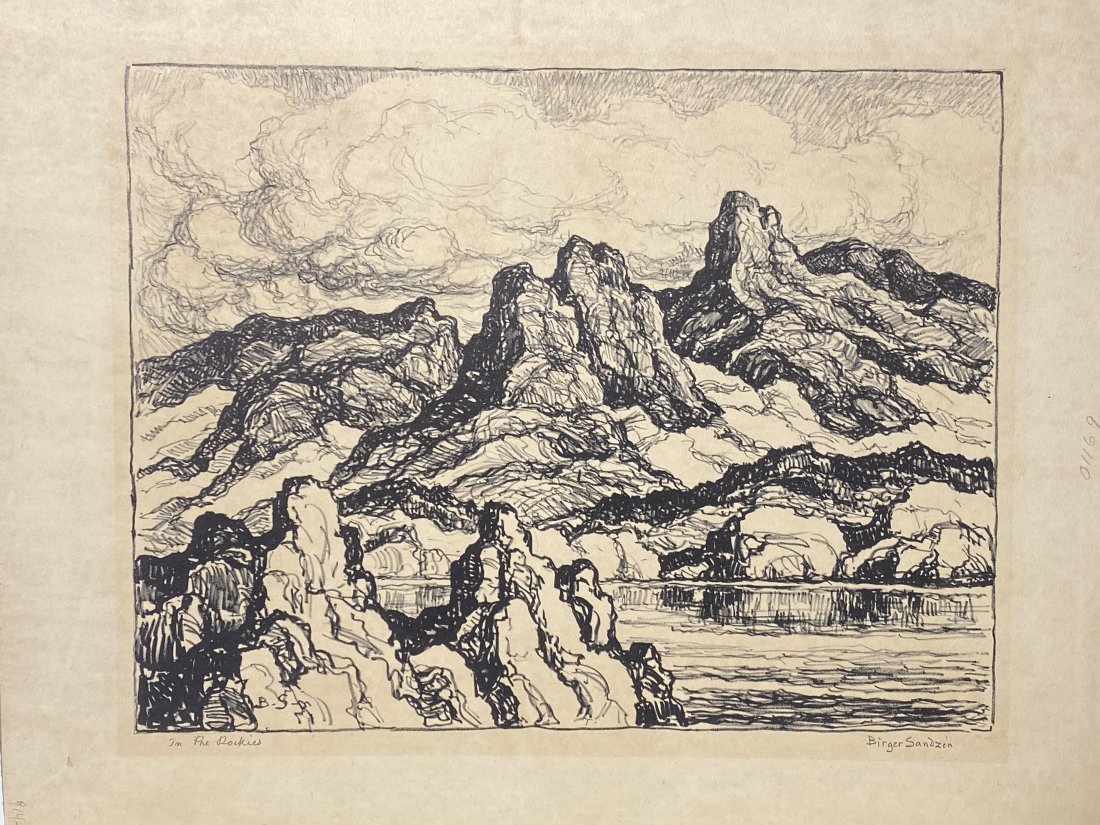 Birger Sandzen Lithograph Signed titled In the Rockies (1 of 6)