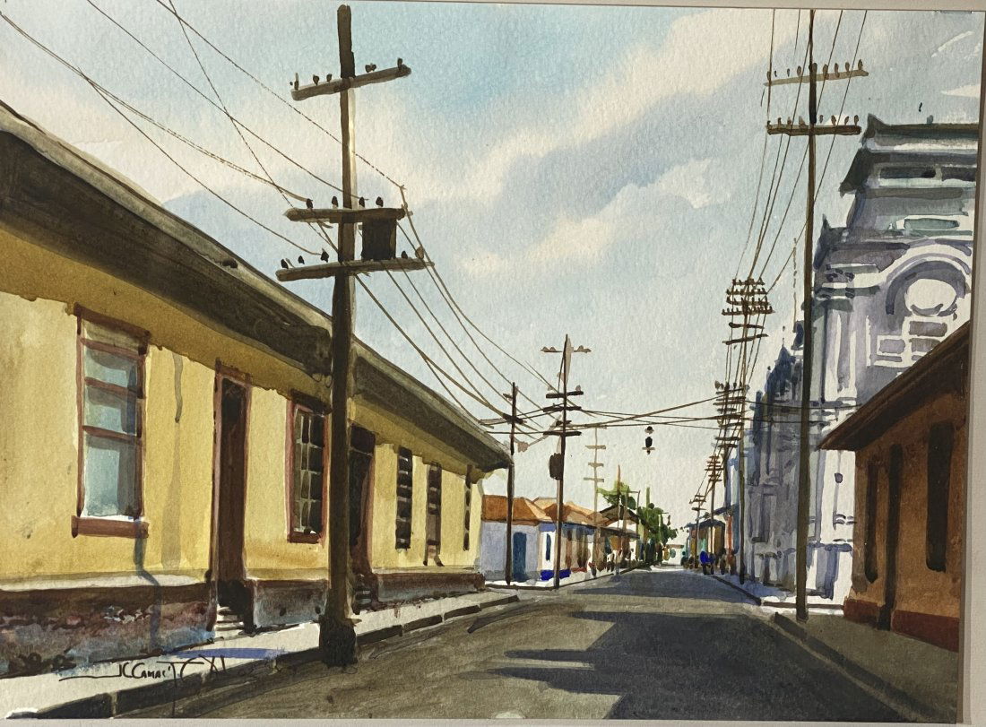 Juan Carlos Camacho H watercolor Costa Rican Artist street scene (1 of 6)