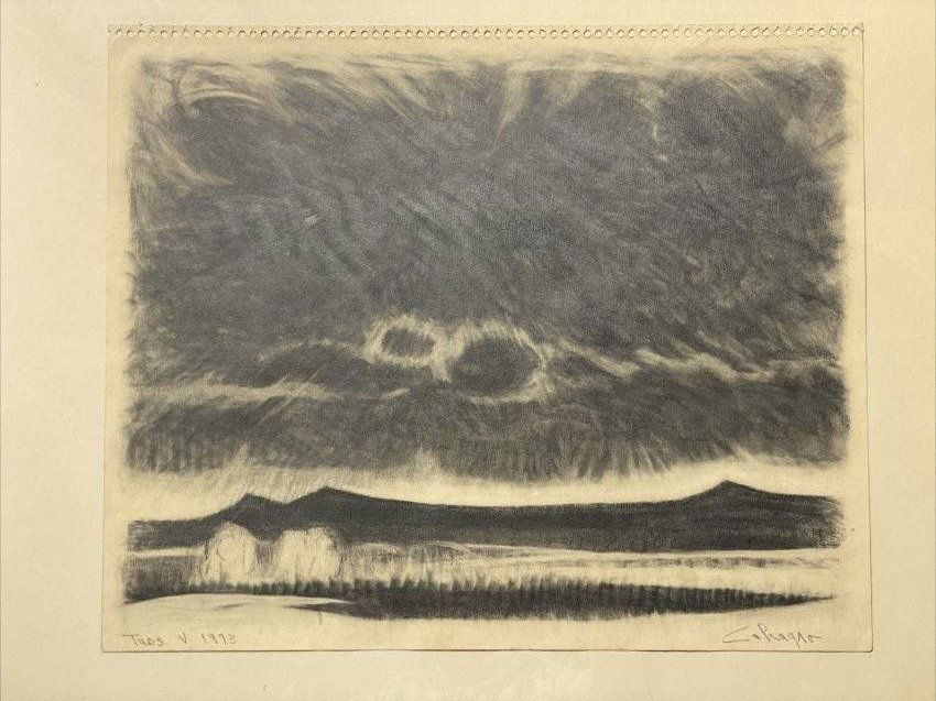 Lawrence Calcagno (1913 - 1993)  Original Graphite Drawing Taos New Mexico 1973 (1 of 6)
