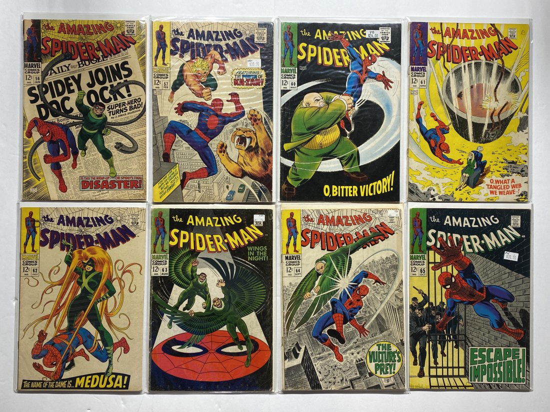 Amazing Spider-Man Marvel Comic Lot of 8 #'s 56,57,60,61,62,63,64,65 (1 of 5)