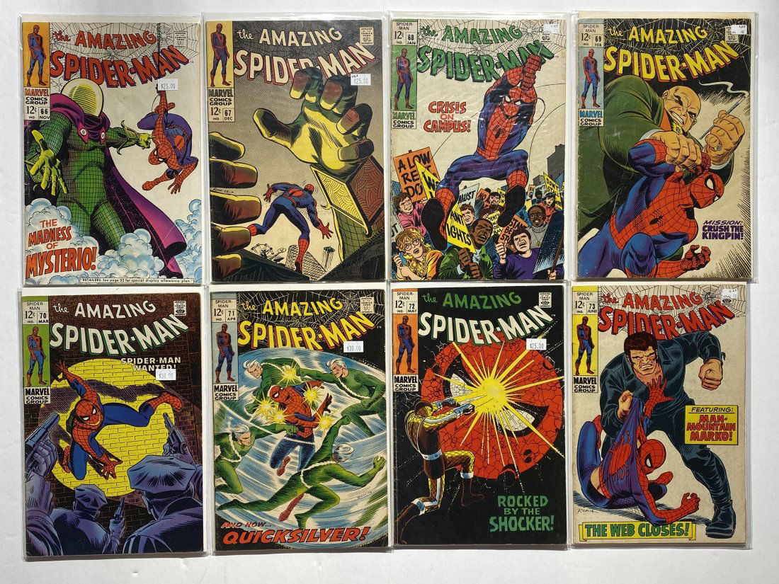 Amazing Spider-Man Marvel Comic Lot of 8 #'s 66,67,68,69,70,71,72,73 (1 of 5)