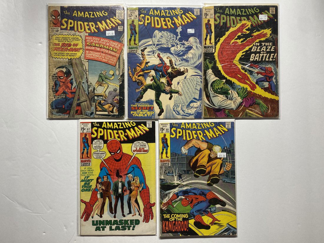 Amazing Spider-Man Marvel Comic Lot of 5 #'s 18,74,77,81,87 (1 of 6)