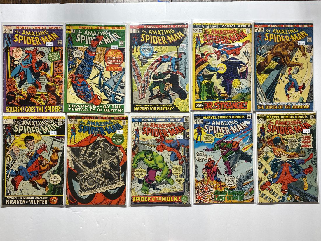Amazing Spider-Man Marvel Comic Lot of 10 #'s 106,107,108,109,110,111,113,119,122,123 (1 of 5)