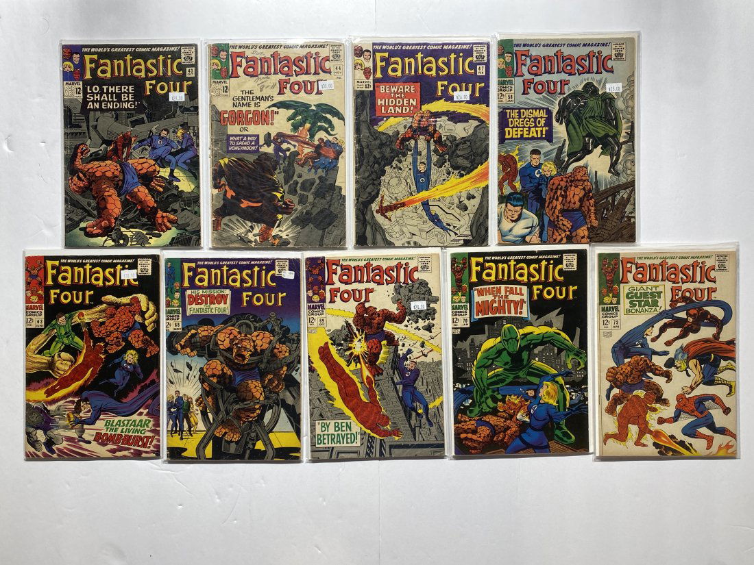 Fantastic Four Lot of 9 Comics #'s 43,44,47,58,63,68,69,70 (1 of 5)