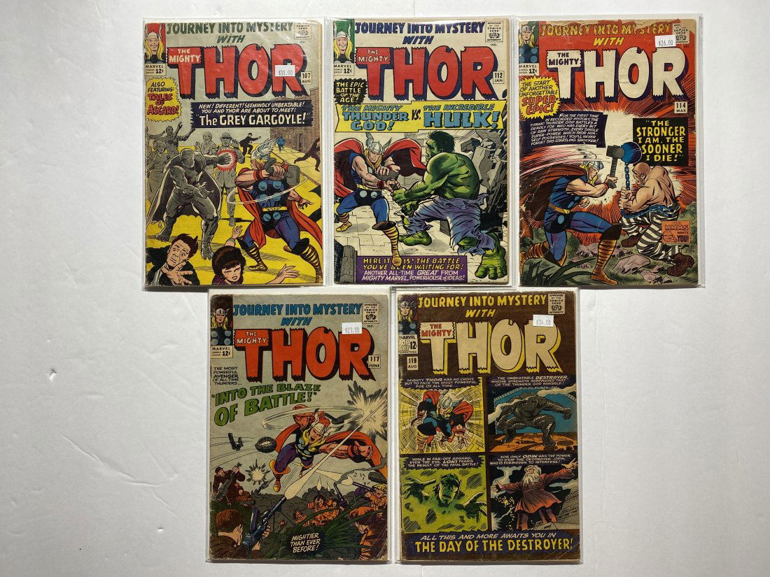 The Mighty Thor Marvel Comic Lot of 5 #'s 107,112,114,117,119 (1 of 6)