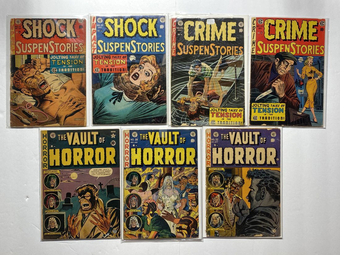EC comic Lot Shock Suspenstories 12, 15 Crime 23,25 Vault of Horror 17,28,32 (1 of 7)