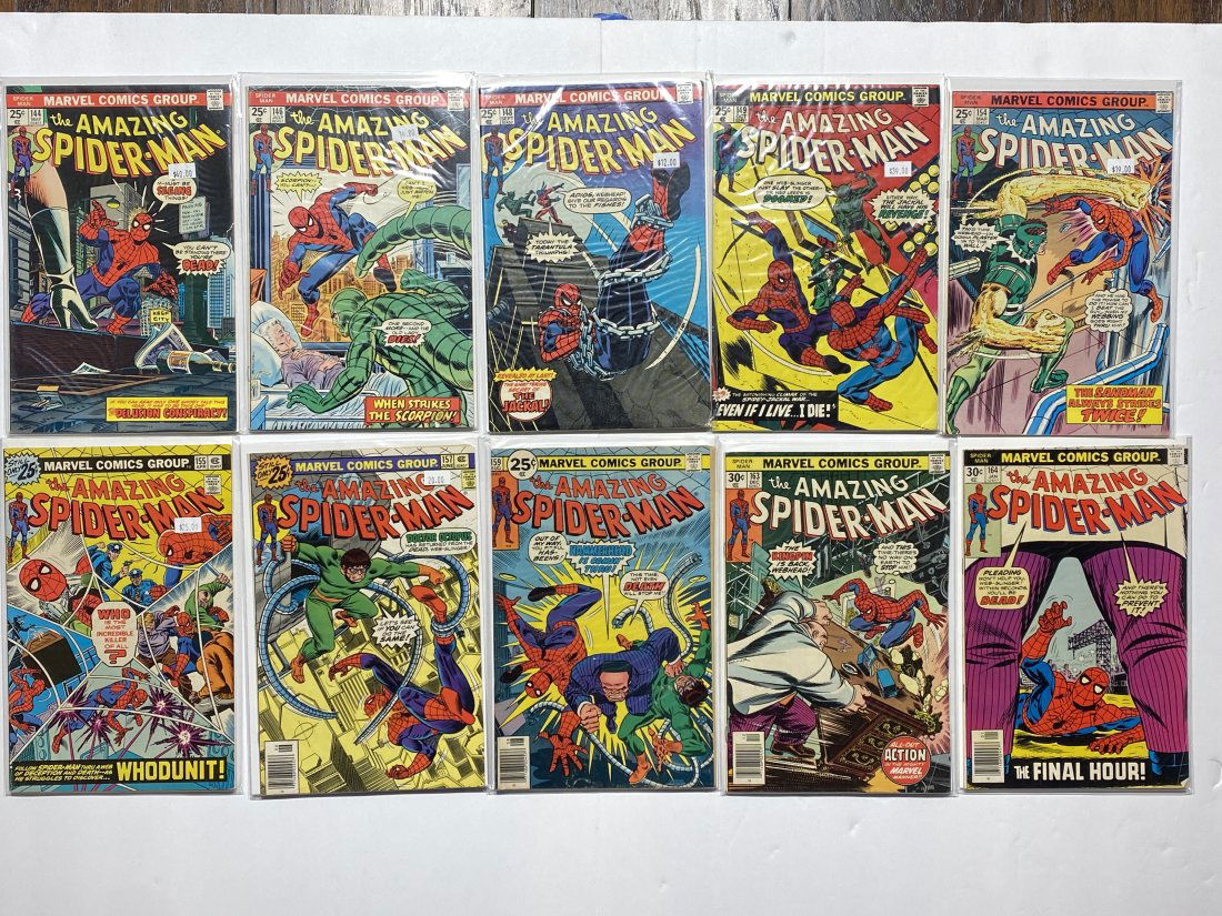 Amazing Spider-Man Marvel Comic Lot of 10 #'s 144,146,148,149,154,155,157,159,163,164 (1 of 5)