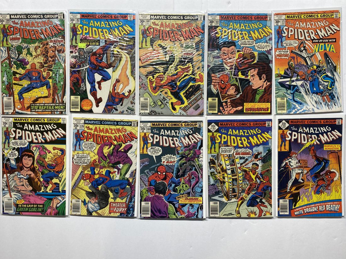 Amazing Spider-Man Marvel Comic Lot of 10 #'s 166,167,168,169,171,178,179,180,183,184 (1 of 5)