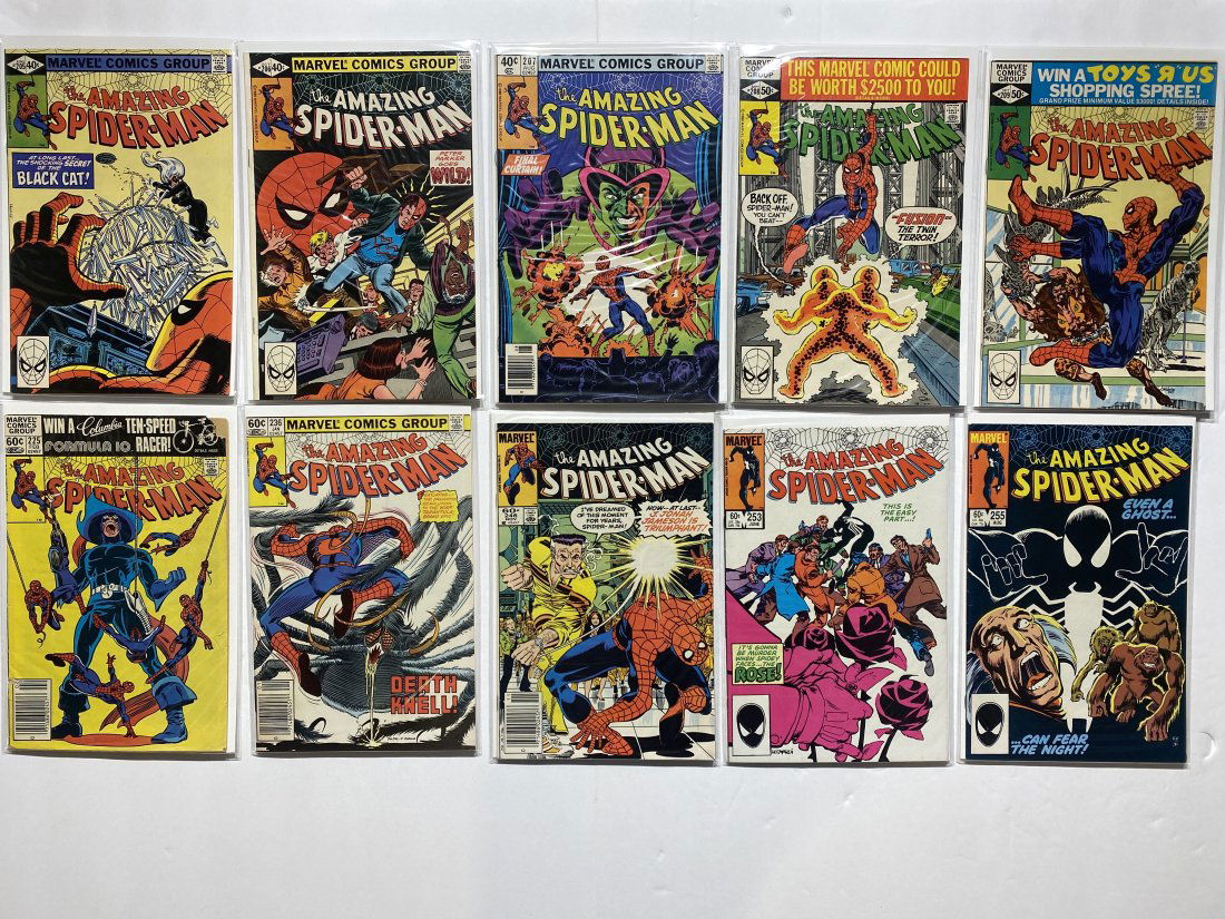 Amazing Spider-Man Marvel Comic Lot of 10 #'s 205,206,207,208,209,225,236,246,253,255 (1 of 5)