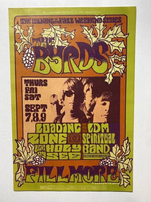 The Byrds at the Filmore Bill Graham 1967 1st edition. (1 of 6)