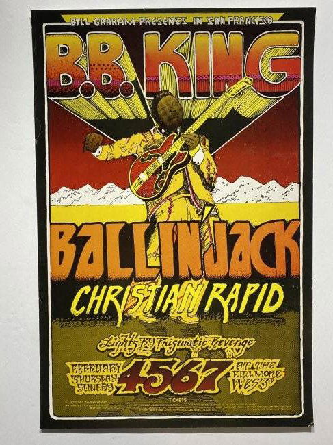 Bill Graham Presents BB King Ballin Jack Concert Poster 1970 # 269 (1 of 8)
