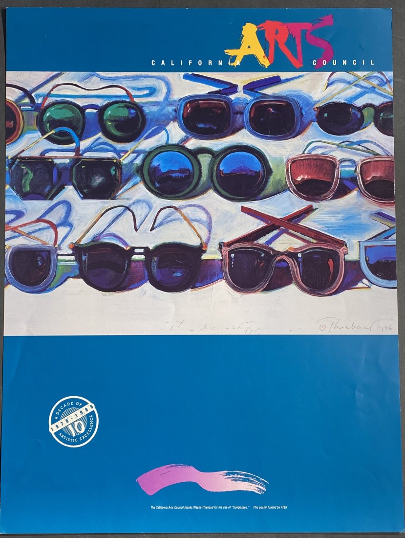 Wayne Thiebaud Signed Poster..18” x 24”..Signed in pen by Wayne Thiebaud.. also he drew (1 of 2)