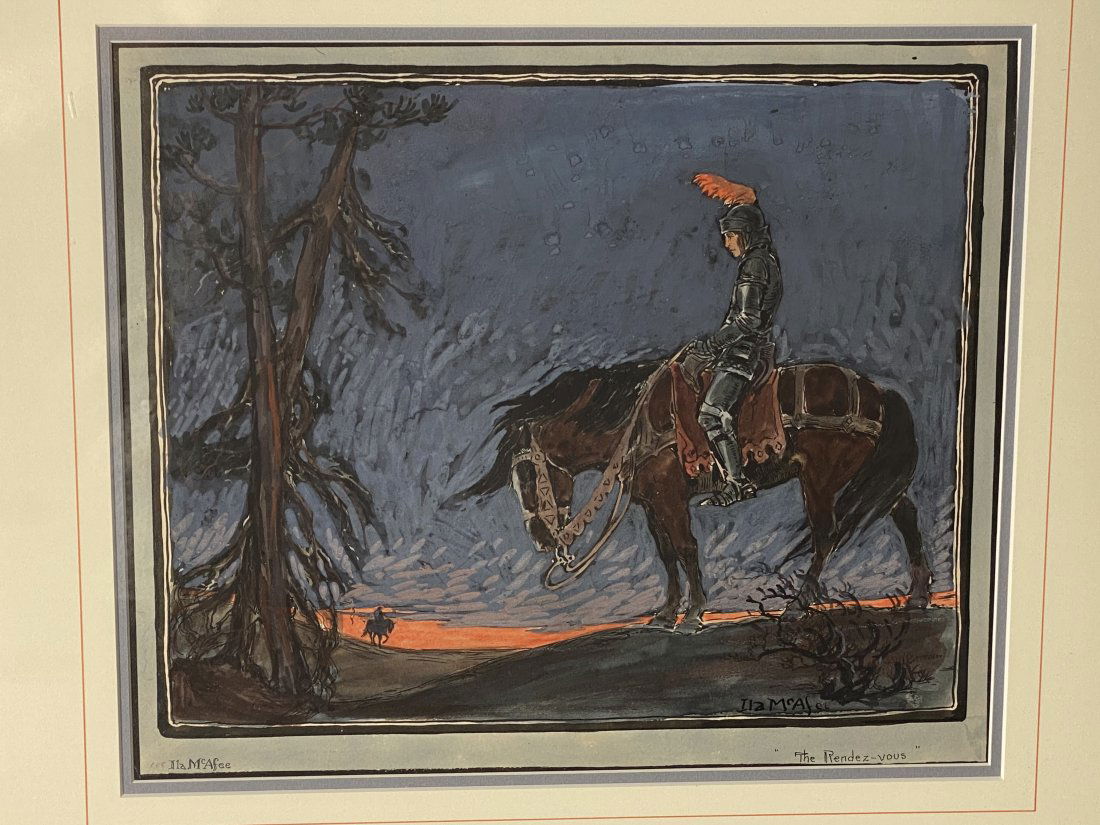 Ila McAfee Gouache Painting Titled The Rendez-vous (1 of 3)