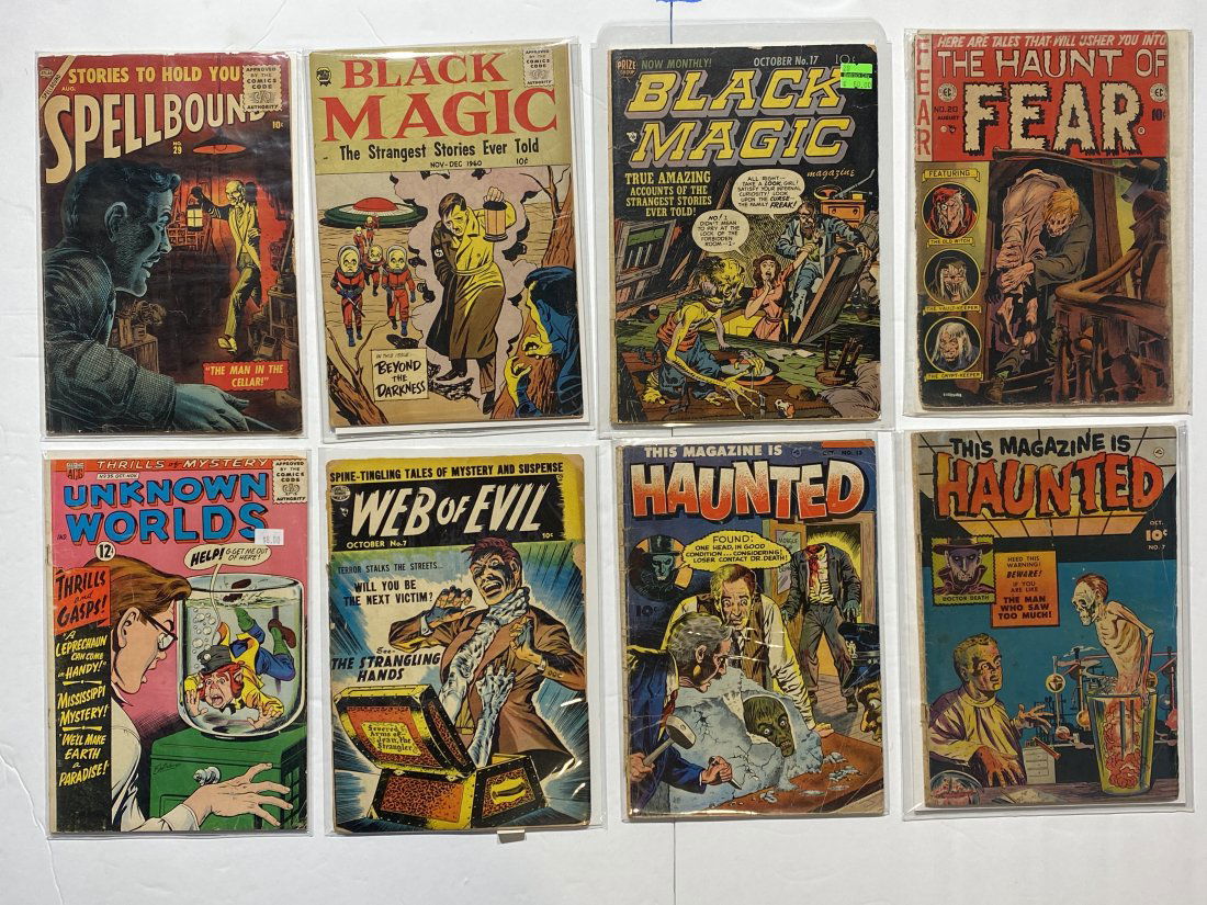 Lot of 8 Golden Age comics Black Magic Haunted Fear spellbound web of evil etc (1 of 5)
