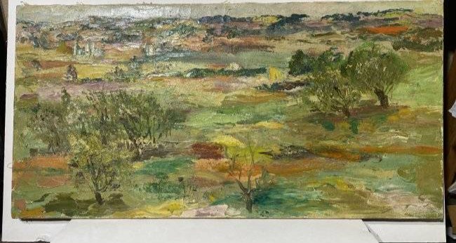 Vintage Impressionist landscape oil Painting: Vintage Impressionist landscape oil Painting..Oil on Canvas..15” x 30