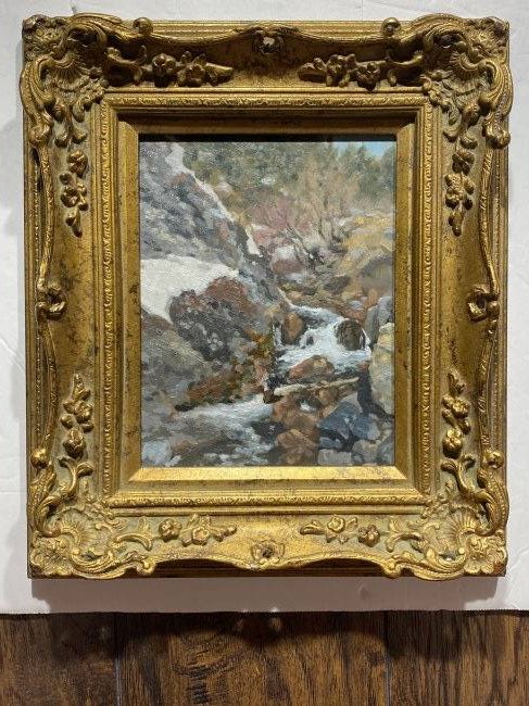 Vintage Impressionist Landscape Painting: Vintage Impressionist Landscape Painting..8” x 10”..With frame 13” x 15”..Not signed that I can see..