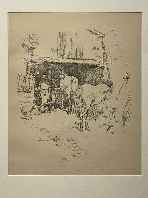 Original 1895 stone lithograph by James McNeill Whistler "The Smith's Yard" (1 of 4)