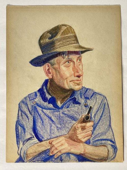 Nathaniel P. Steinberg (1893 - 1976) colored pencil drawing (1 of 3)