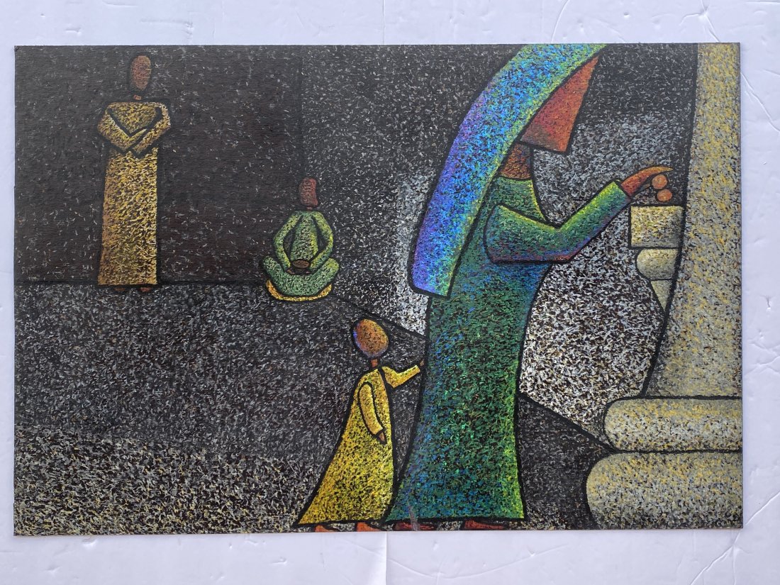 Cubist Oil pastel painting Glenda Skinner-Noble: Cubist Oil pastel painting Glenda Skinner-Noble..Size it 20” x 30”