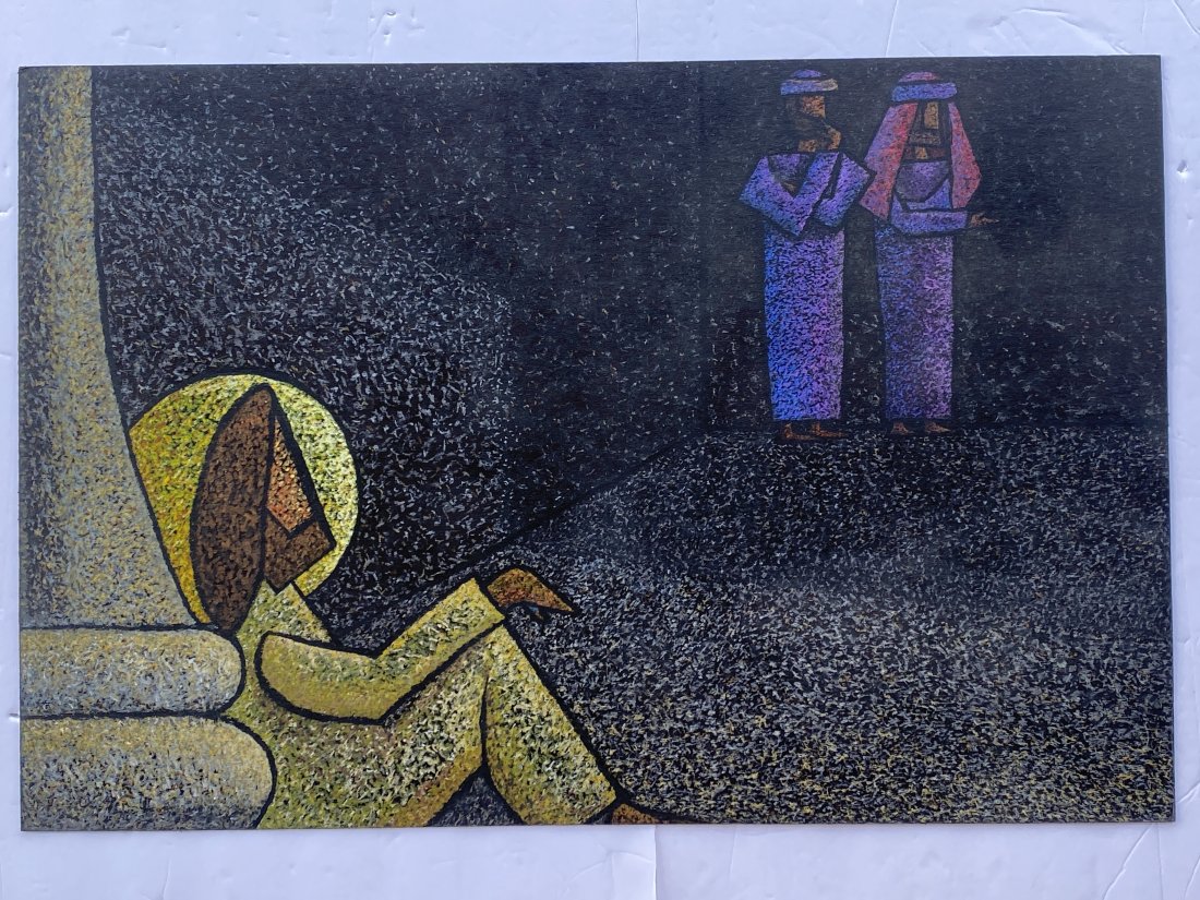 Cubist Oil pastel painting Glenda Skinner-Noble: Cubist Oil pastel painting Glenda Skinner-Noble..Size it 20” x 30”