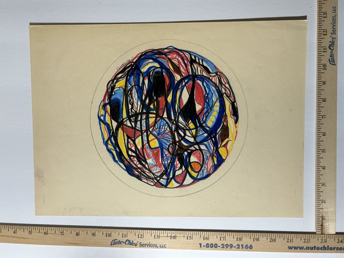 Vintage abstract Expressionist  mixed media painting Mcnerney Mid century Modern New York Artist (1 of 1)