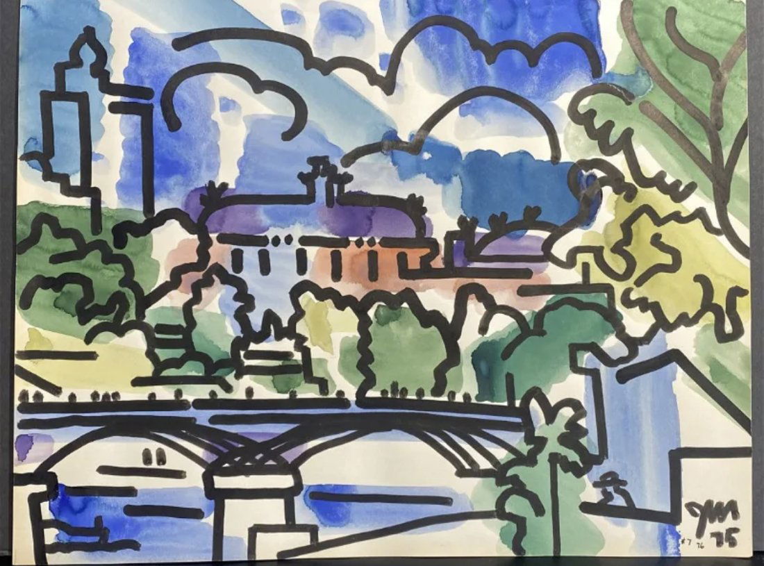 James McCray (1912 - 1993) California Modernist watercolor (1 of 1)