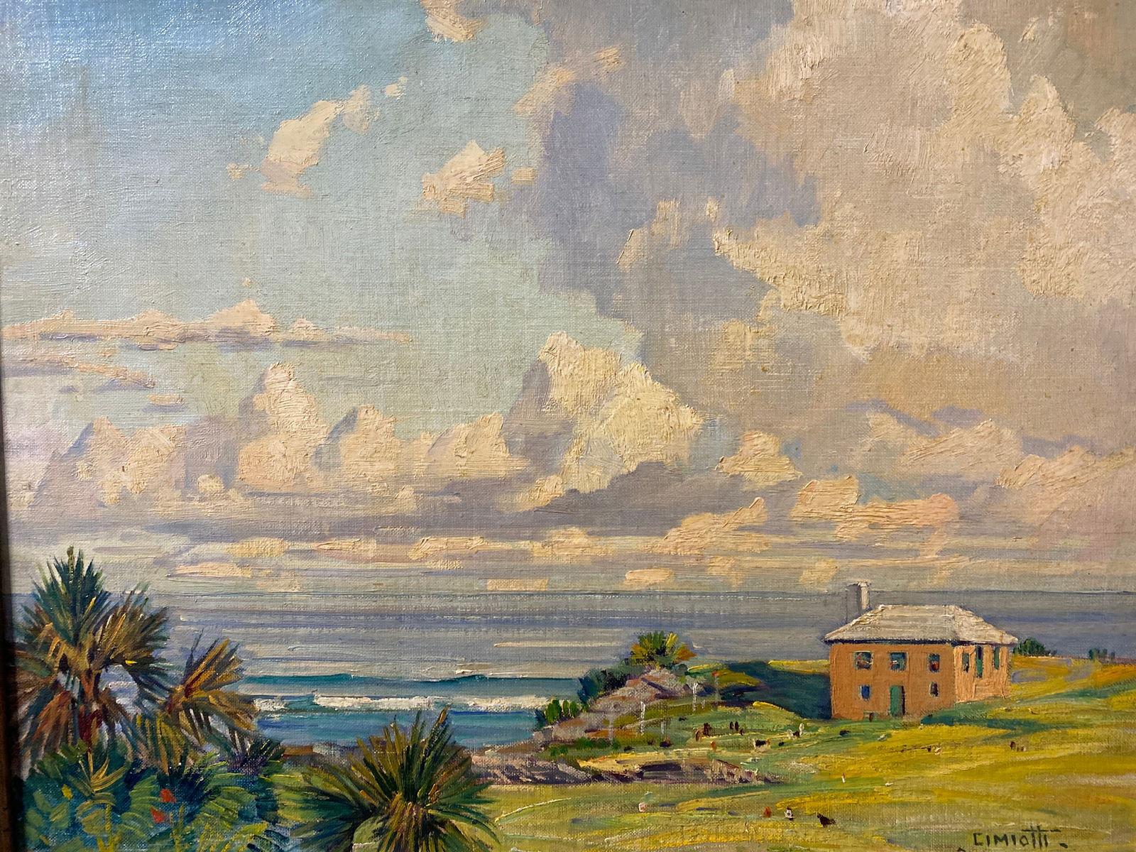 Gustave Cimiotti Jr. (1875 - 1969) Impressionist Oil Painting Bermuda (1 of 6)