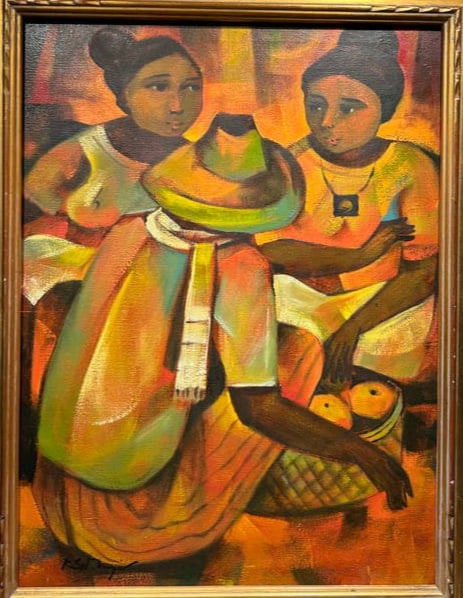 Roger San Miguel (Born 1941) Oil Painting Philippine Modernist Cubist: Roger San Miguel (Born 1941) Oil Painting Philippine Modernist Cubist RareSize is 18” x 24”.Signed.Great Frame !!!! size 25” x 29”.Excellent condition!..Roger San Miguel is a l