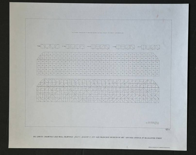 Sol Lewitt Lithograph: Sol Lewitt Lithograph..22” x 18”..