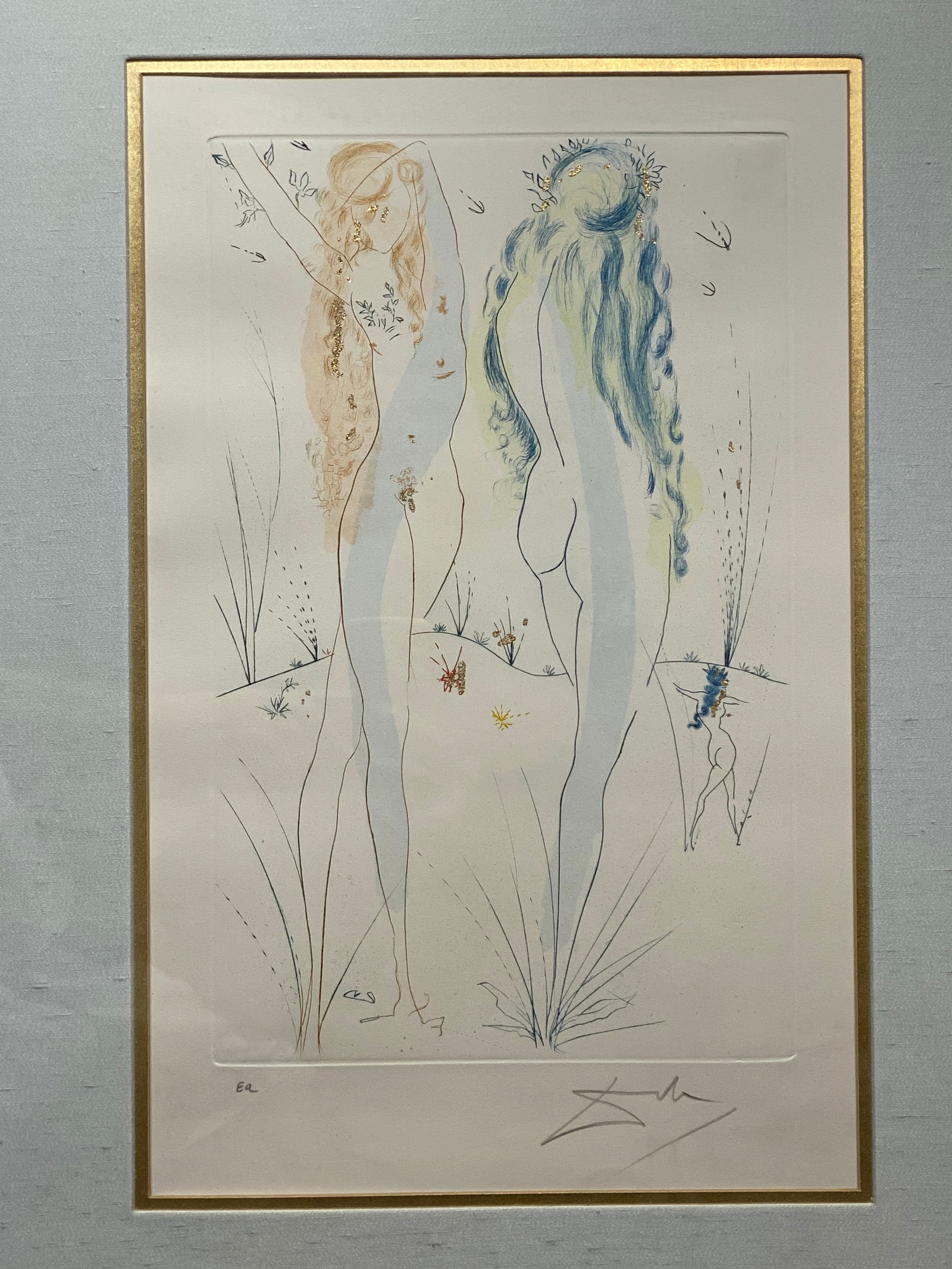 Salvador Dali Etching, Return, Return Shulamite Signed EA TWO Nudes (1 of 5)