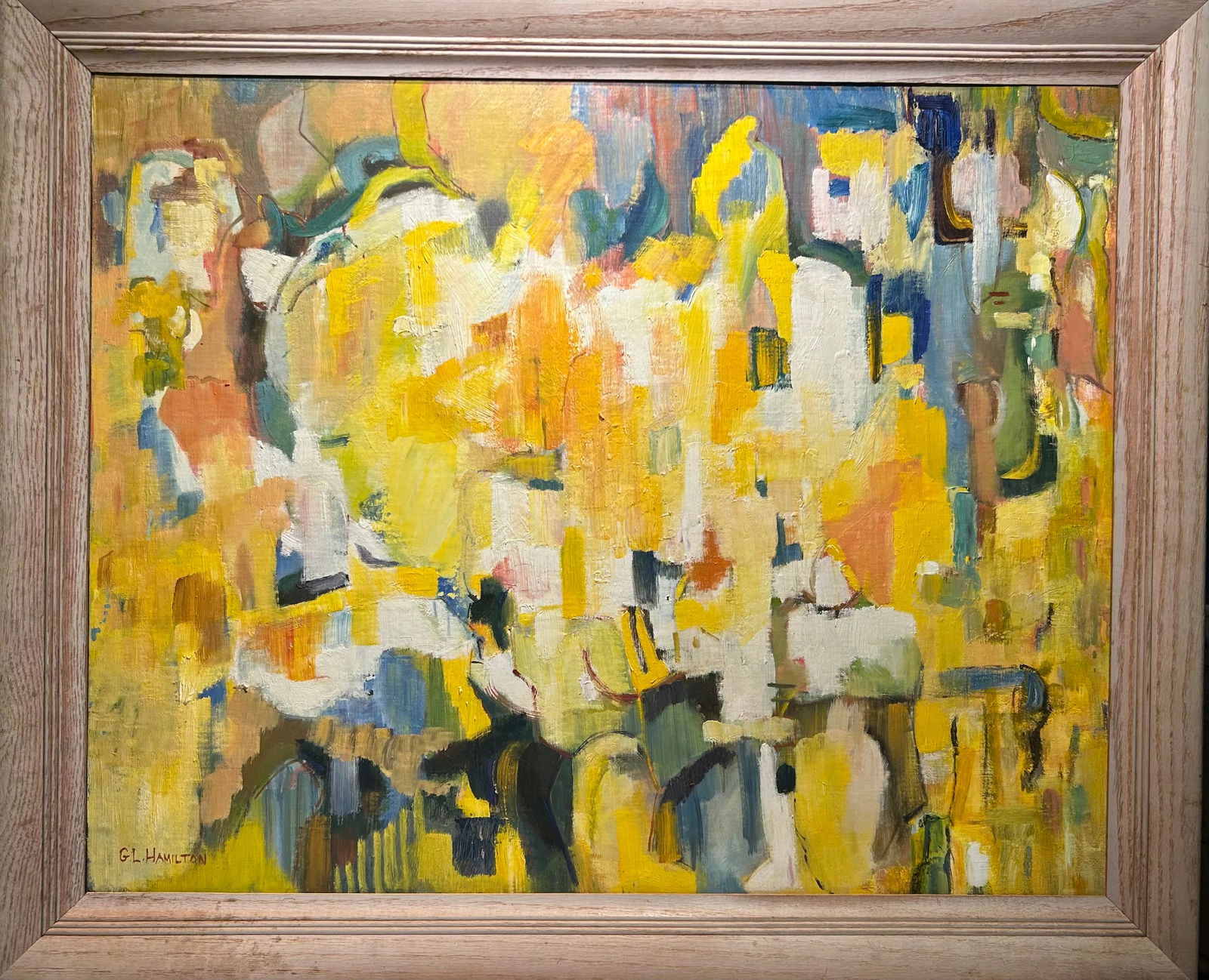 Grace Lysinger Hamilton (1894 - 1992) Large Oil Painting Modernist Abstract Signed (1 of 2)