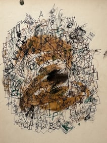 Norman Wilfred Lewis (1909 - 1979)  Abstract Pen & Ink Watercolor Mixed media