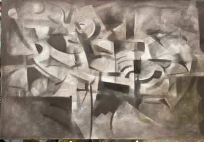 David Johns (Born 1948) Abstract Oil painting Signed Listed Arizona Artist