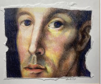 Michael Escoffery Original Colored Pencil Drawing Portrait New York Artist