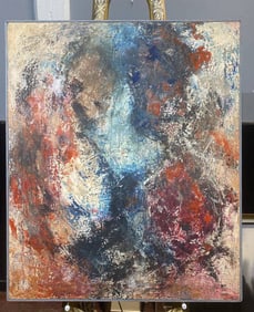 Yanello Abstract Impressionist oil painting signed dated 1965