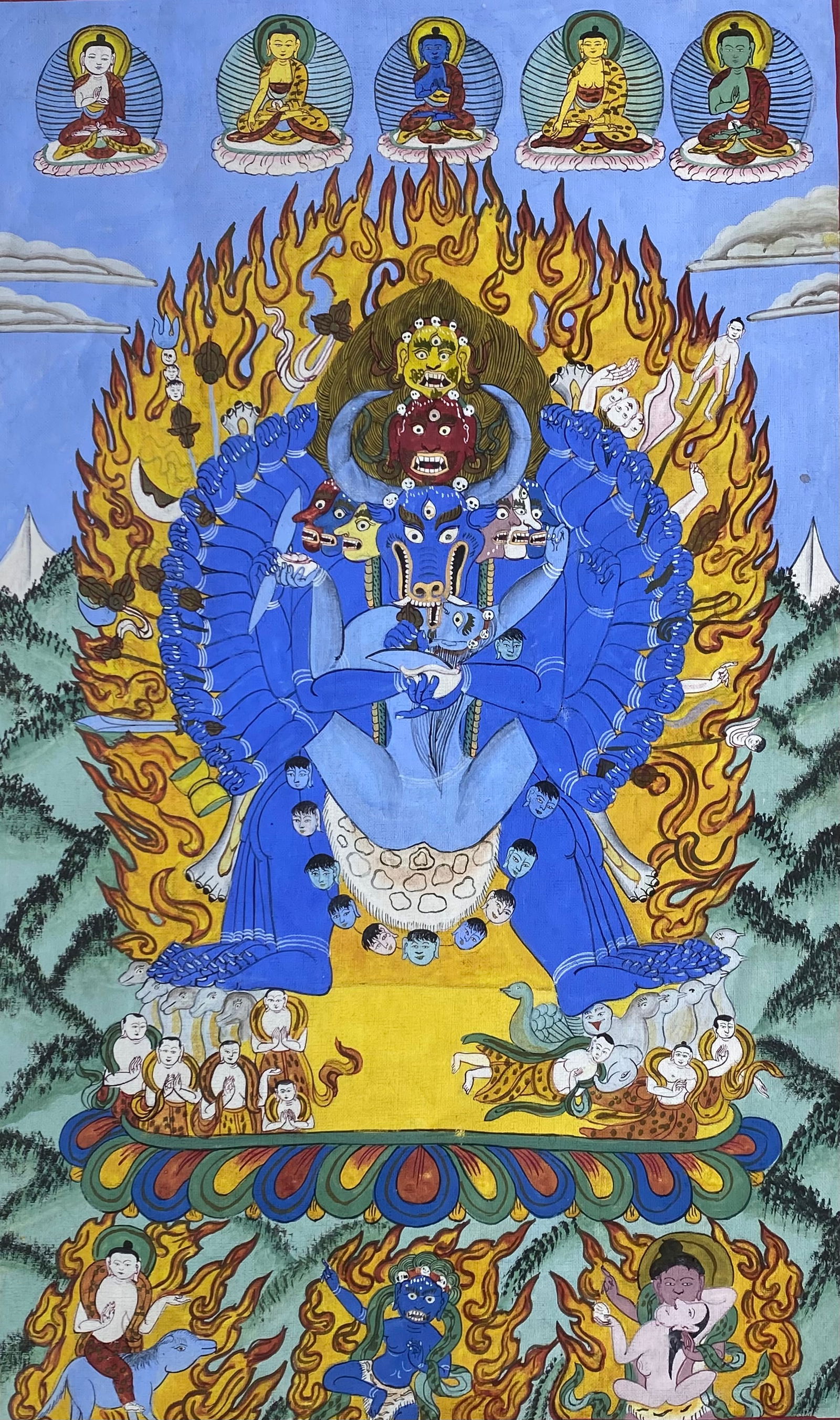 Vintage or Antique Yamantaka Thangka Painting (1 of 5)