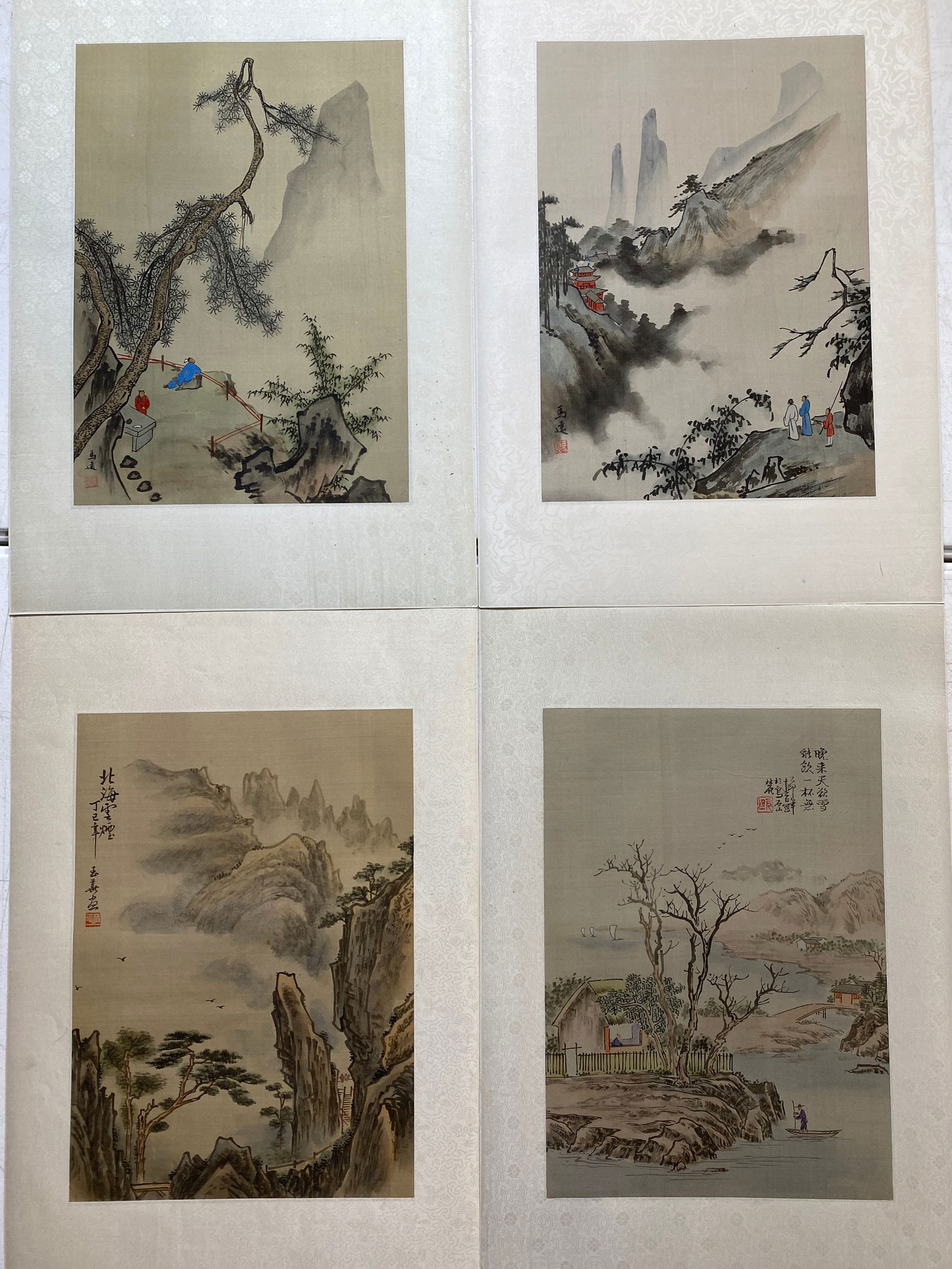 Group of 4 Chinese landscape paintings circa 1960s 70s..Not sure of artists? (1 of 7)