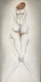 Jan Frederick Stussy (1921 - 1990)  Large Surrealist Painting IN BOOK Odessy of Jan Stussy i