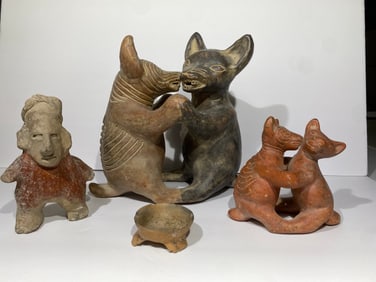 Colima dogs Jalisco figure etc mixed lot Pre Columbian pottery