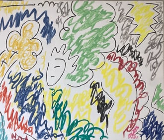 Robert Bonaparte Rare Large oil painting influenced Ed Ruscha Signed Dated 1984