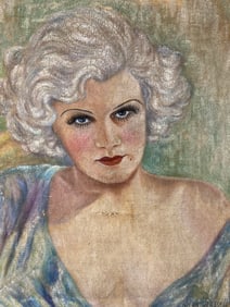 Hilda Siegfried Russell (1895 - 1969) Oil Painting Portrait of Mae West