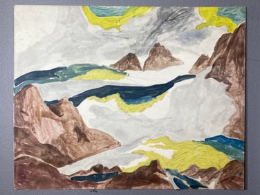 Modernist Landscape oil  painting Mystery artist