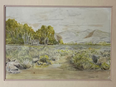 Landscape Watercolor Painting Signed G R Walker signed Dated 1933