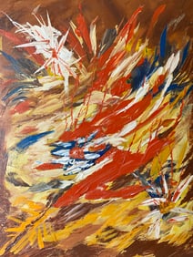 Mid century Modern Abstract oil painting