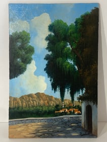 Riyard Landscape oil painting signed dated 1987