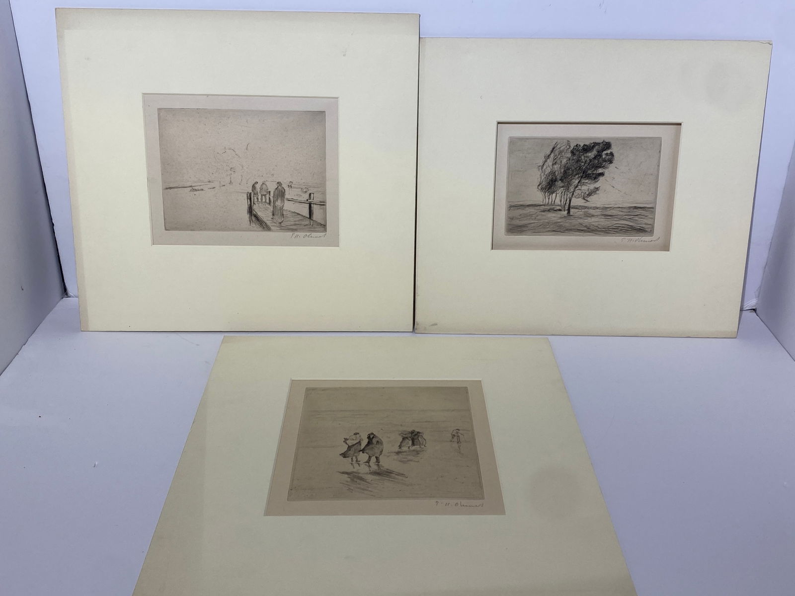 Paul Ohmert (1890 - 1960) 3 Signed etchings (1 of 6)