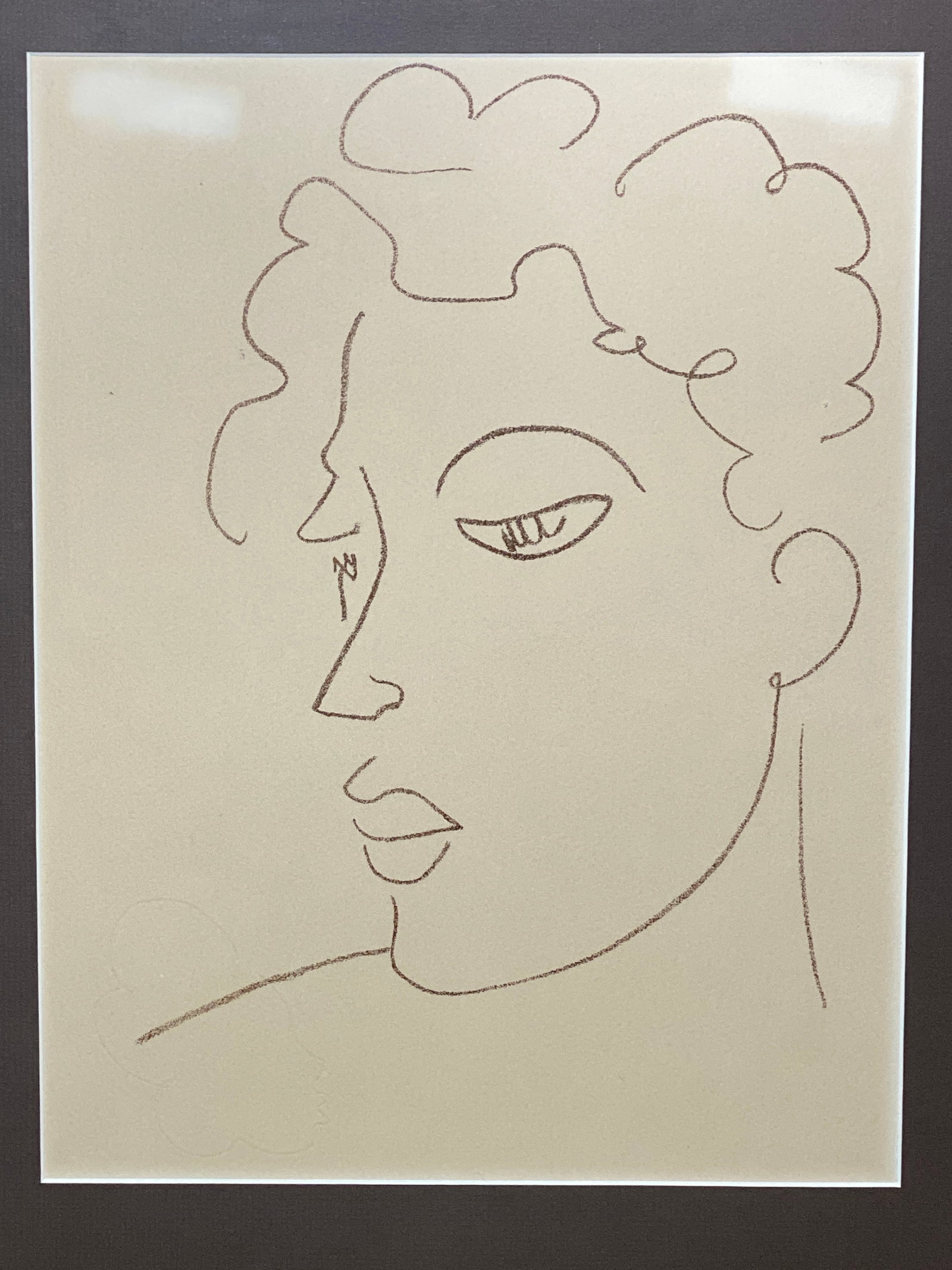 Henri Matisse Original Lithograph L'Eveil 1954: Henri Matisse Original Lithograph L'Eveil 1954 Image size to the mat.. 11" x 14"..With frame 18" x 21"..