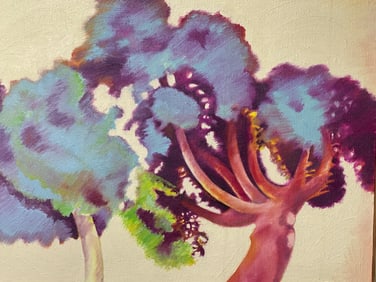 Leta Ramos (born 1934) Oil Painting Titled Serenade in Blue Part 1