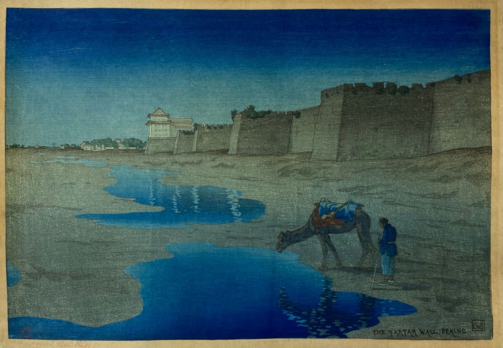 Charles William  Bartlett  1860-1940 The Tartar Wall Peking Japanese Woodblock Print RARE (1 of 7)